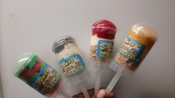 Dessert Push Pops flavors are mango cheesecake, strawberry cheesecake, Oreo cheesecake and watermelon cake