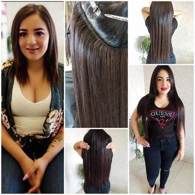 Beaded sew in weft