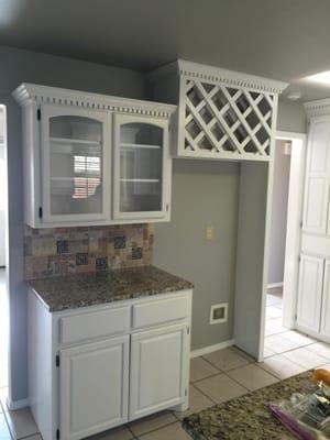 This client wanted a to renew her cabinets, and our professional spray application left them streak free and silky smooth.