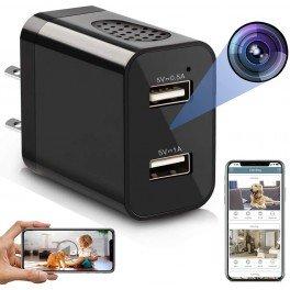 Dual USB fast charger with hidden camera and live view