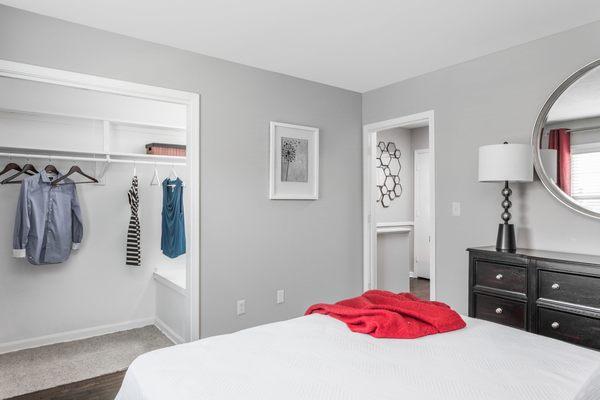 Bedroom/Closet View - Recently Renovated - Jamestown Apts