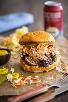 Carolina Sandwich Pulled Pork Carolina Gold Sauce  Carrot Slaw