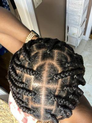 The detailed parts!  Knotless braids by Donna