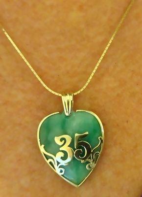 Jade pendant commemorating our 35th Wedding Anniversary