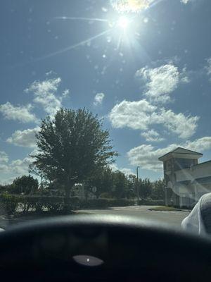 Water spots all over windshield.