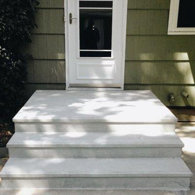 Completed pre-cast concrete steps