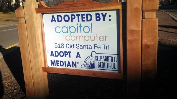 Adopt A Median Sign - Paseo de Peralta & Don Gaspar