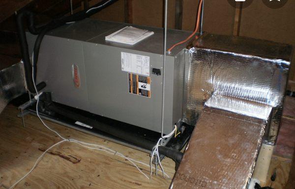 Attic air handler installation