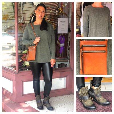 New Fall arrivals! 
Clara S. Tunic
Cross body bag
Spanx leggings!