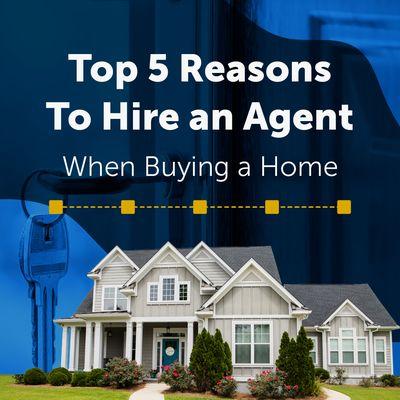 Looking to buy a home? Don't navigate the process alone. 

Here are the top 5 reasons why hiring an agent is a game-changer.