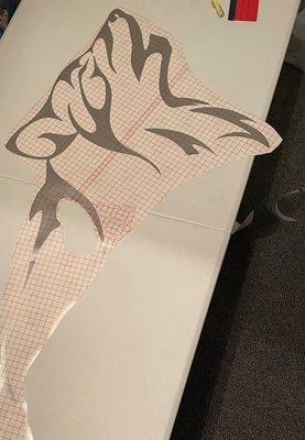 Custom wolf decal