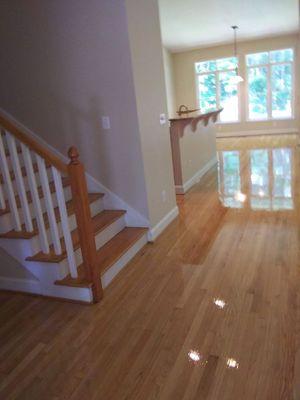 Hardwood floor refinishing.