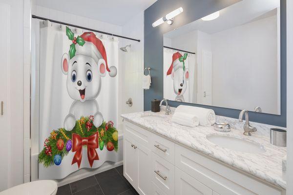 Christmas Bear Shower Curtains