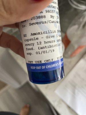 Issued on 7/8. Expired 1/1/19.