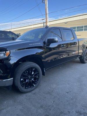 Does beautiful Chevy Silverado just got ceramic window film all the way around 20% on the sides and rear with the 50% on the windshield