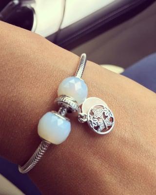 Spring time Pandora charm with opal charms.