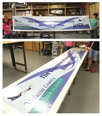 Banner for jetBlue airlines.