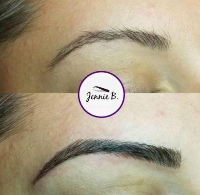 Microblading transformation by Jennie B. #microblading #nailsbyjennieb #everlastingbrows #browsonfleek