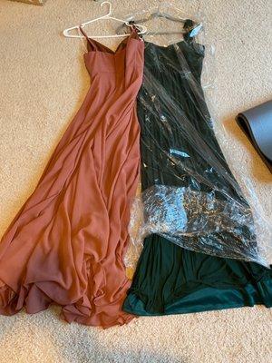 Two bridesmaids dresses hemmed perfectly! (2019 and 2021)