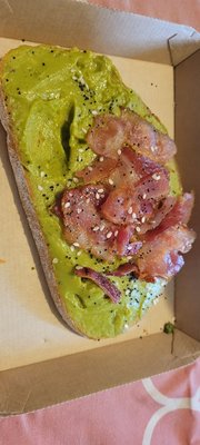 Avocado  toast with bacon