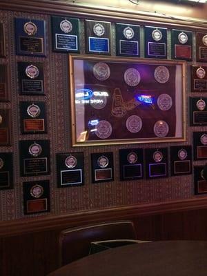 Rooters volleyball wall! My name is on a couple of these plaques!