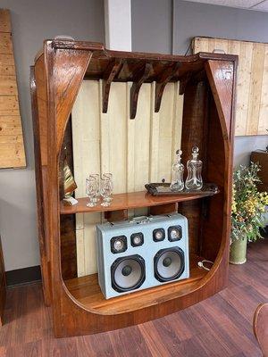 Old Wood boat repurposed into bar or TV Stand!