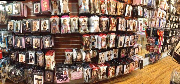 Wall full of kinky outfits