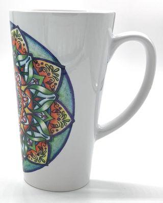 Latte Mug with mandala design of Joy