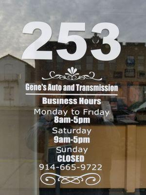 Business hours...