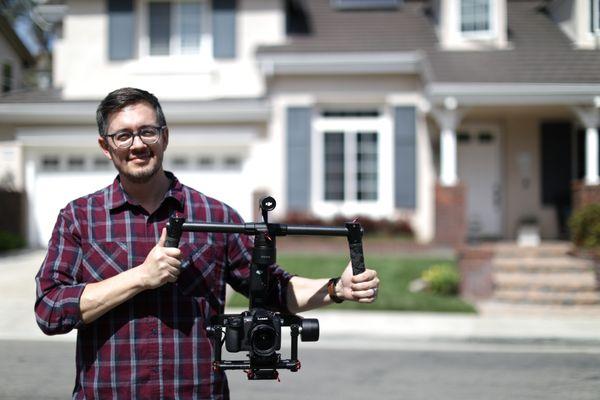 Gimbal and camera used when filming a home for a video walkthrough. Daniel Fennell. Photo by Fennell Media.