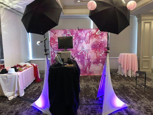 Backdrop photo booth with onsite printing.