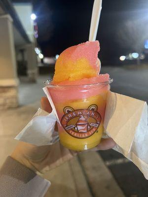 Mango/cotton candy ice