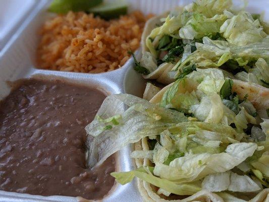 Shrimp taco with sides