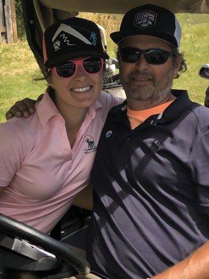 Chelsea smiling big with husband while raising money for a good cause!