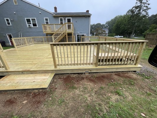 Corner benches on huge deck