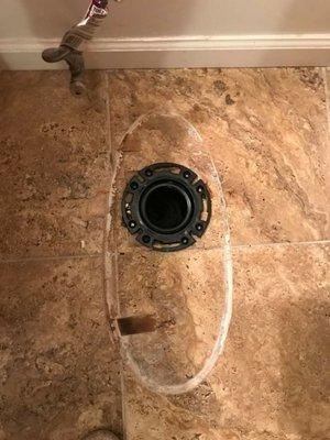 Put new toilet flange and reset toilet.