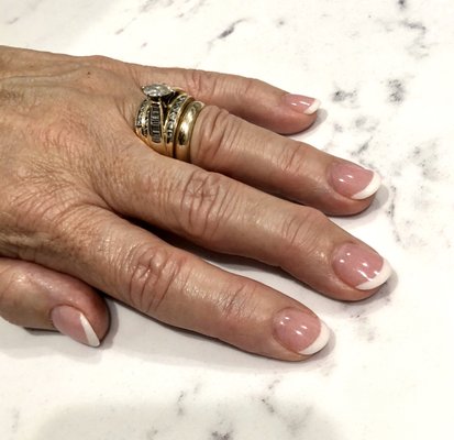 Dip French nails, short like I want them.  Great job Tina!