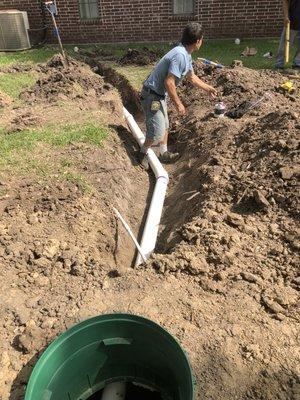 15 ft sewerline to septic