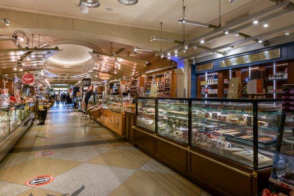 An inside view of Marky's Caviar inside Grand central station.