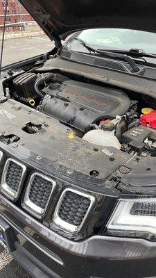 Jeep Latitude engine bay (before detail).