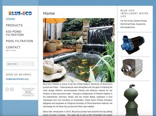 Blue Eco Filtration selling pumps and filters for pools and koi ponds. http://www.blueecofiltration.com/