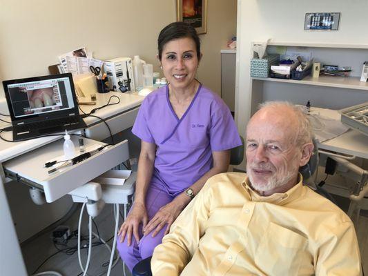 A patient since 1992.  He retired in North Carolina,  and still comes for his six-month cleanings and exams.  Very loyal patient.