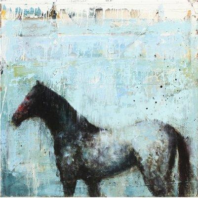 Dark Horse - the beautiful piece we picked out by Matt Flint. 48x48, Mixed Media