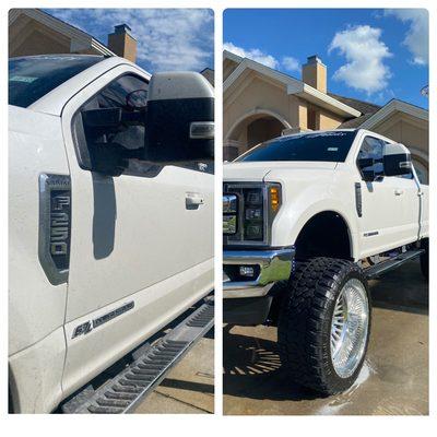 Lifted truck before and after