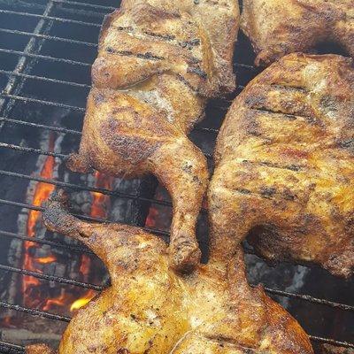 BBQ chicken on grill