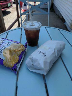 Patio seating to eat your lunch at.