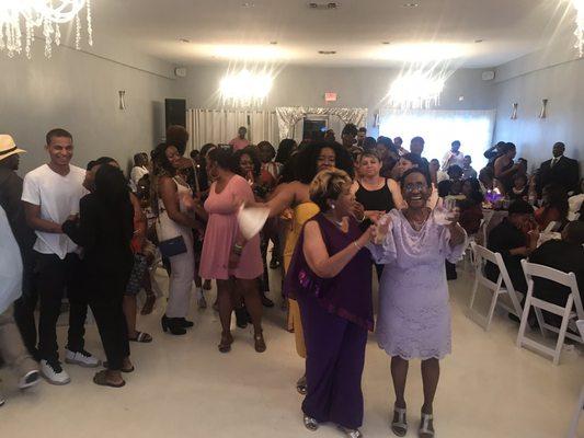 Grandma up in the front when the bride threw her bouquet ;)