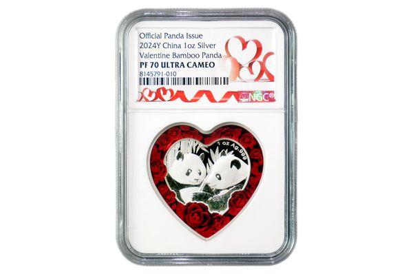 Cute 2024 Heart Shaped Panda Medals!