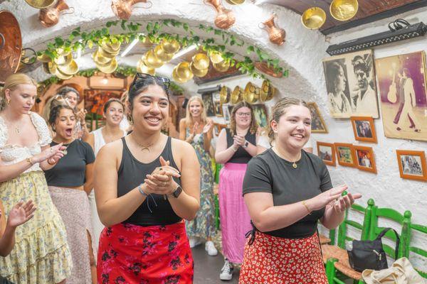 Flamenco dance class in the Gypsy caves of Sacromonte in Granada, Spain.