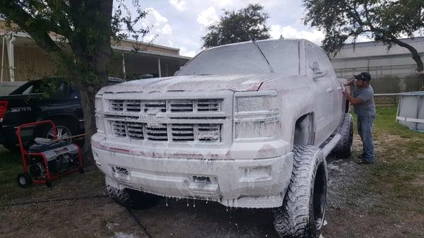 Full detail inside and out cleaned and condition the leather and a foam cannon wash clay bar and a nice hand polish!